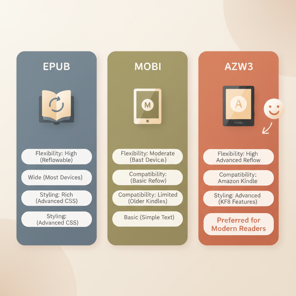 EPUB vs MOBI vs AZW3 – Which ebook format to choose