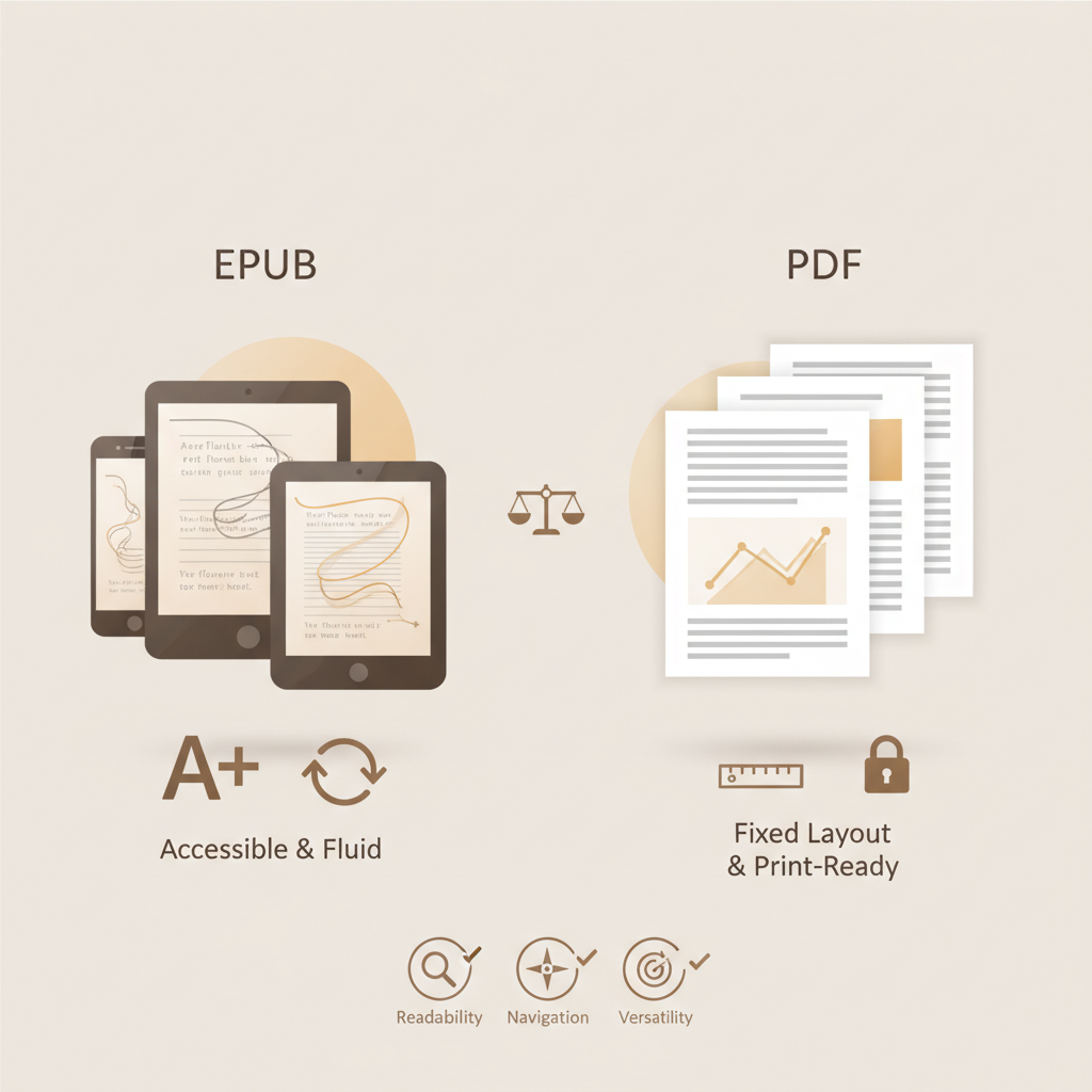 EPUB vs PDF for eBooks — Reflowable Layouts Win on Devices