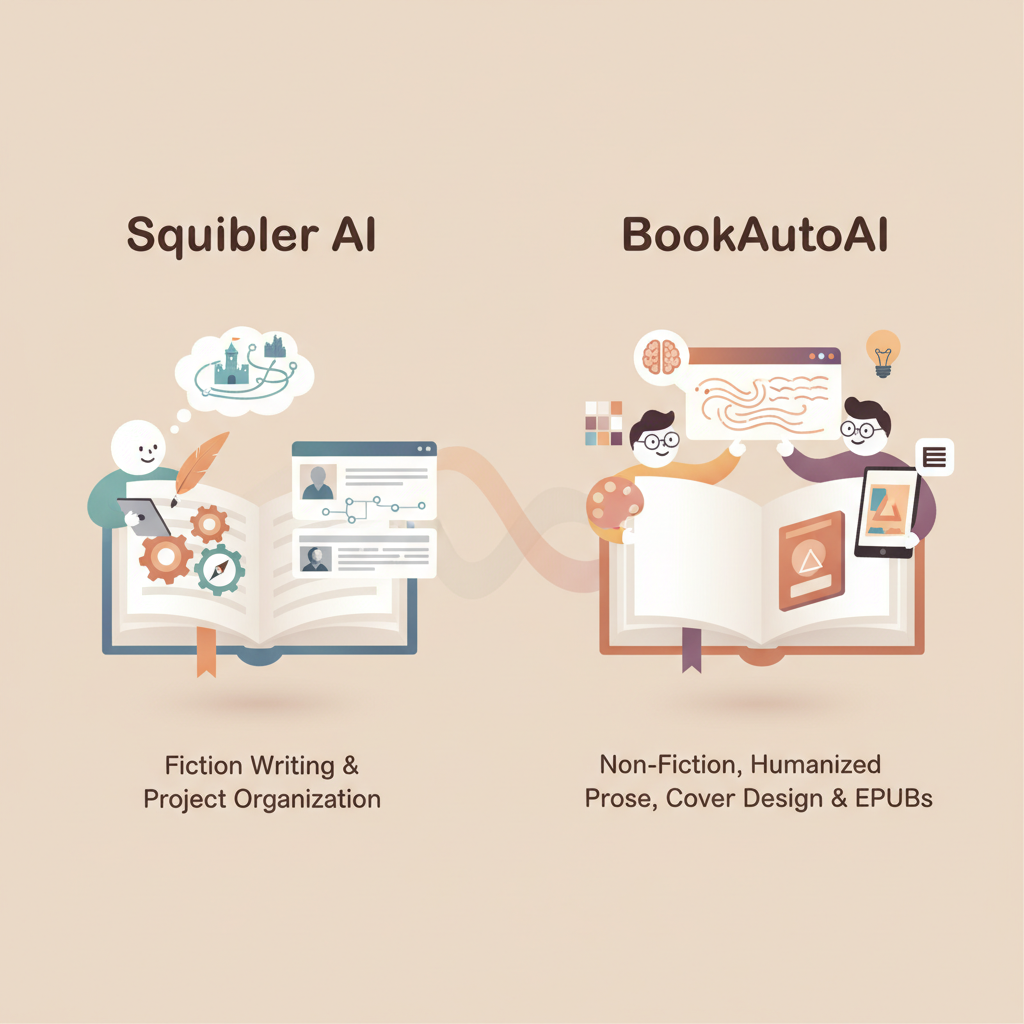 Squibler AI Book Writer Compared to BookAutoAI for Authors