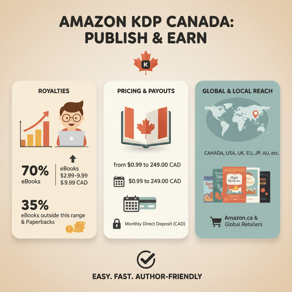 Amazon KDP Canada Royalties, Pricing and Distribution