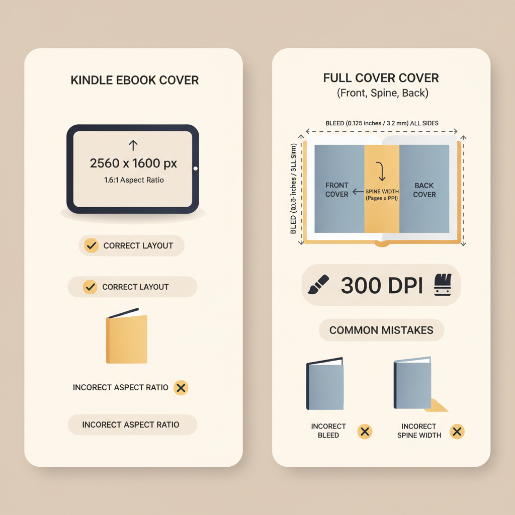 Book cover size for Amazon KDP and exact dimensions