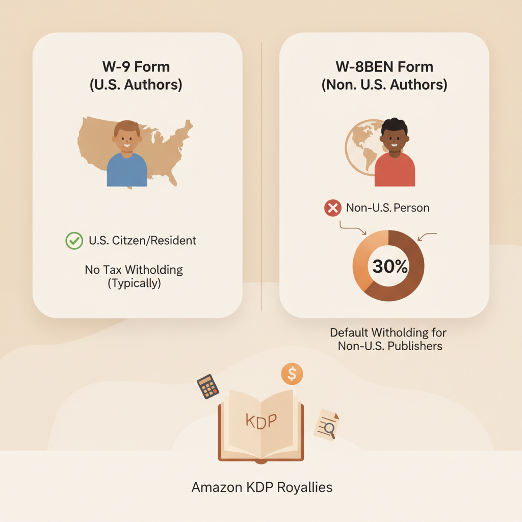 Amazon KDP Tax Information W-9 W-8 Withholding Guide